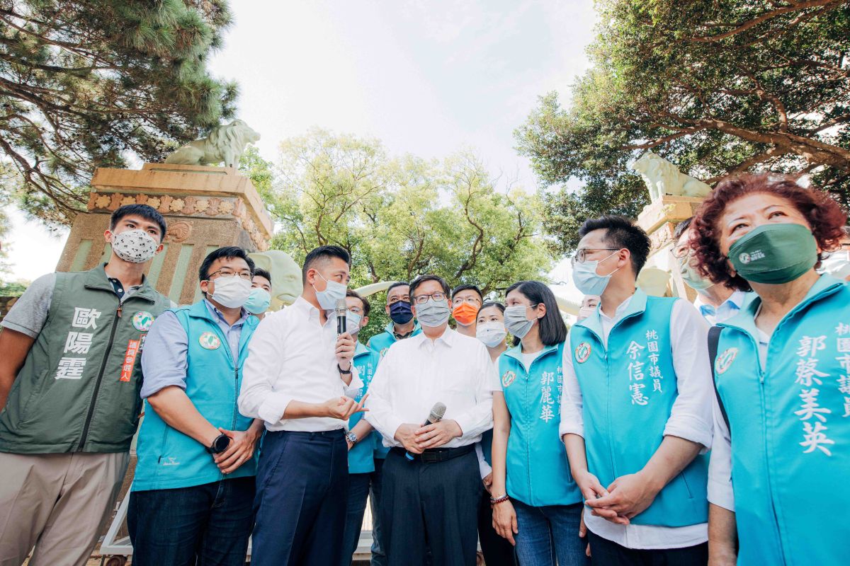 ▲鄭文燦、林智堅今天兩人首次在新竹市合體活動，兩人都強調，桃竹是共同生活圈一家親。（圖／桃園市政府提供）