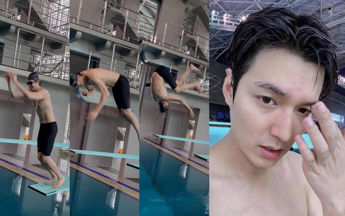 ▲李敏鎬搞笑跳水，笑翻網友。（圖／李敏鎬IG）