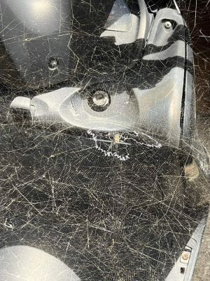 原PO的機車被結上一層厚厚的網。(圖/臉書《爆料公社》) ▲原PO的機車被結上一層厚厚的網。(圖/臉書《爆料公社》)