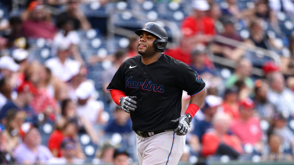 ▲邁阿密馬林魚一壘手Jesús Aguilar（圖／美聯社／達志影像）