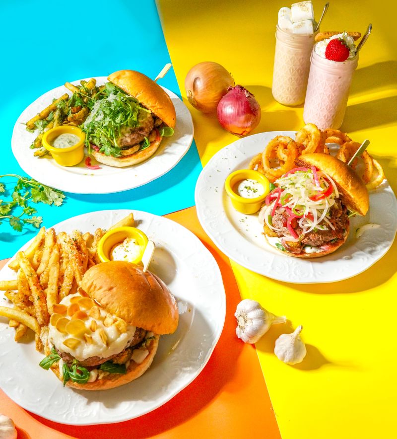 ▲美式餐廳the Diner樂子推出三款五辛口味「香香堡」，顛覆味蕾想像。（圖／the Diner樂子美式餐廳提供）