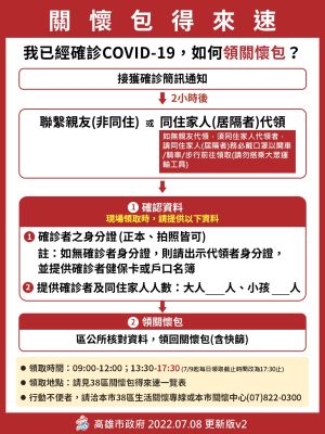 ▲得來速關懷包領取方式。(圖/高市府提供) ▲得來速關懷包領取方式。(圖/高市府提供)