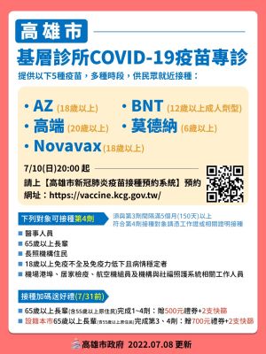 ▲高雄市各類疫苗預約系統。(圖/高市府提供) ▲高雄市各類疫苗預約系統。(圖/高市府提供)