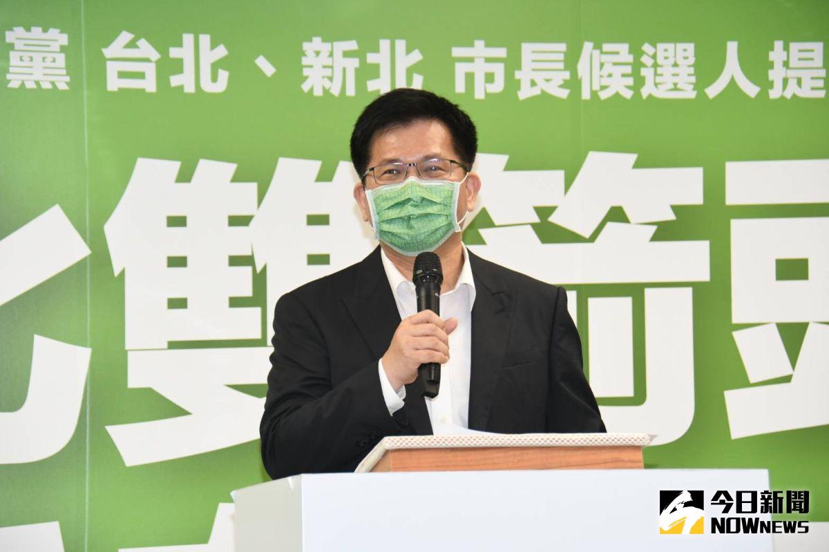 ▲林佳龍表示，選戰才剛開始，逆轉勝才精彩，呼籲侯友宜不要逃避，一起辯論市政。（圖／記者林調遜攝，2022.07.13）