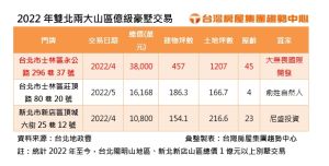 上半年大台北地區豪華別墅交易案統計表