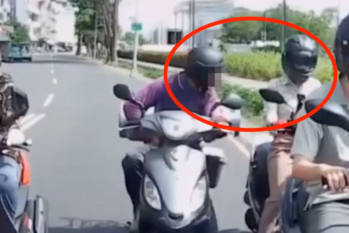 ▲高雄一位女護理師，騎車停等紅燈時遇到一位送瓦斯的男子騎車緊貼，靠近死盯胸部和大腿，讓女子感到十分恐怖。（圖／翻攝自「社會事新聞影音」）