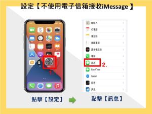 ▲iOS用戶可以先關閉iMessage功能,避免持續收到詐騙簡訊。(圖/翻攝警政署官網) ▲iOS可設定關閉iMessage功能。(圖/翻攝警政署官網)