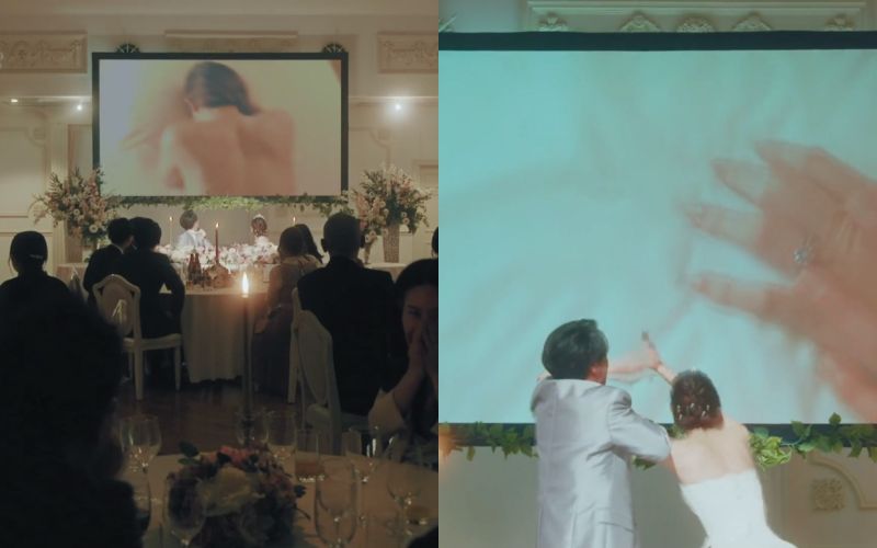 婚禮才開始25秒新娘被出賣！投影播出跟小王的色色連結片