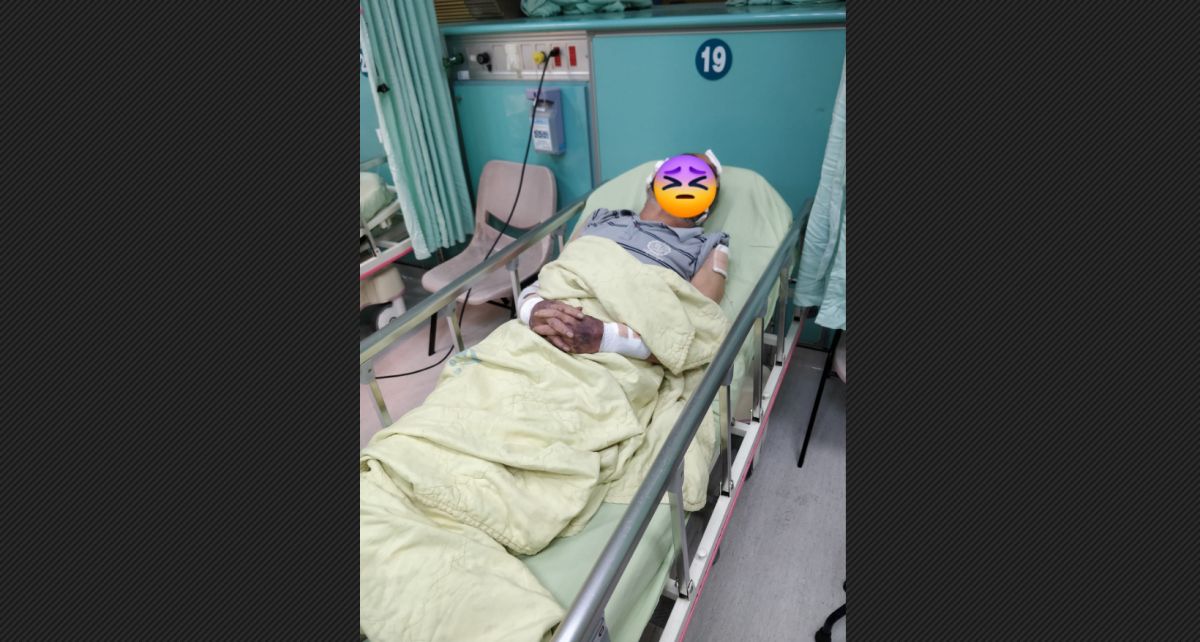 ▲有網友表示「高雄發生無差別攻擊」，一位老人家在超商門口無端被壯漢「牙起來狂打」，打到住院。（圖／翻攝自「高雄大小事」臉書社團）