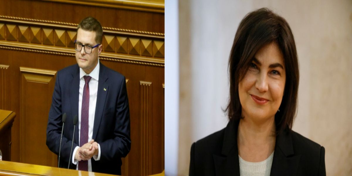 ▲烏克蘭檢察總長維涅迪克托瓦（右）、安全局局長巴卡諾夫（左）傳出遭到開除，遭總統澤倫斯基下令停職等候調查，但尚未正式遭到解職。（圖／美聯社／達志影像）