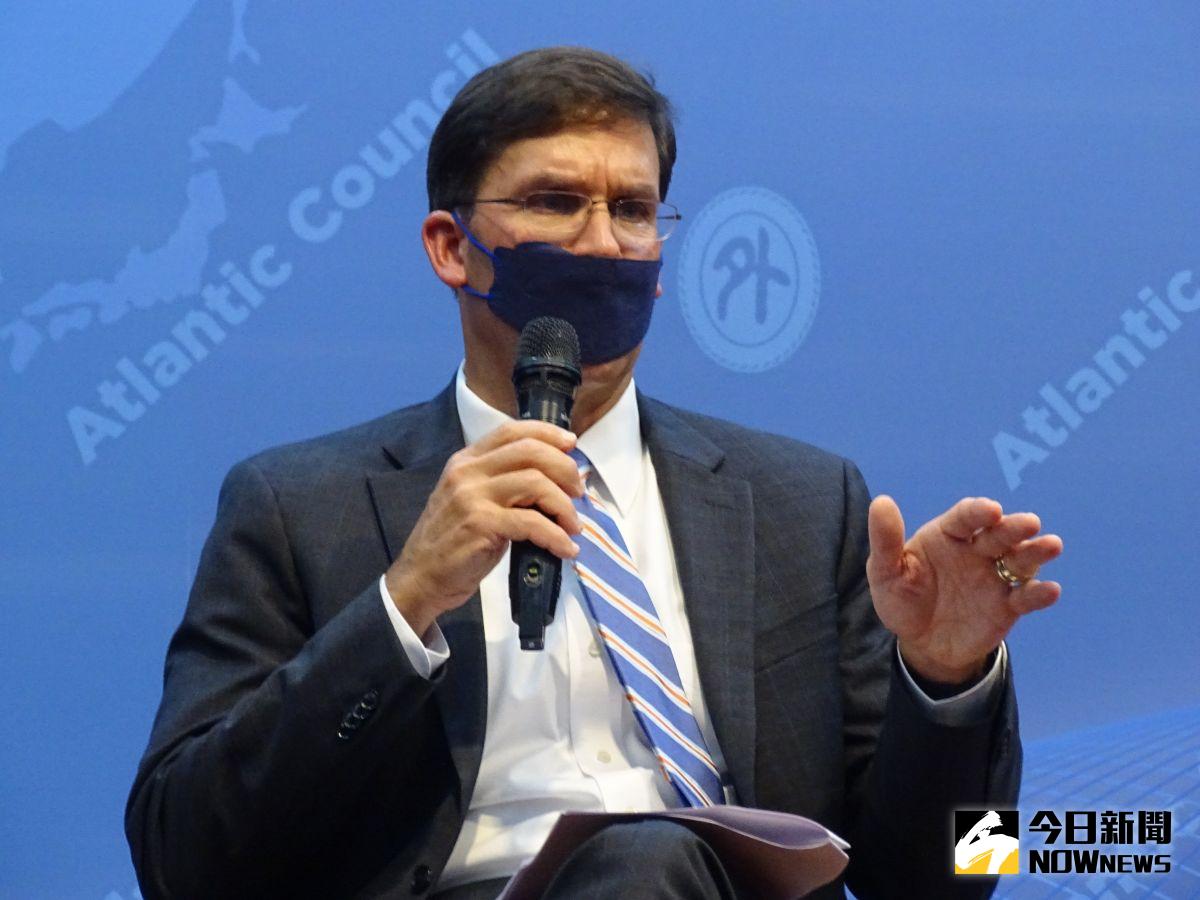 ▲美國前國防部長艾斯培（Mark Esper）率團訪台，呼籲台灣增加國防預算。（圖／記者呂炯昌攝，2022.07.19）