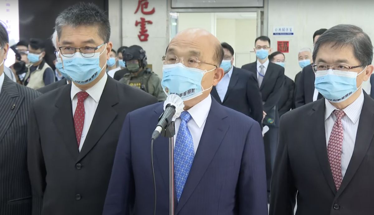 ▲行政院長蘇貞昌說，內政部長徐國勇結合法務部、通傳會、金管會，一起在第一關就遏止犯罪集團。（圖／翻攝自行政院直播）