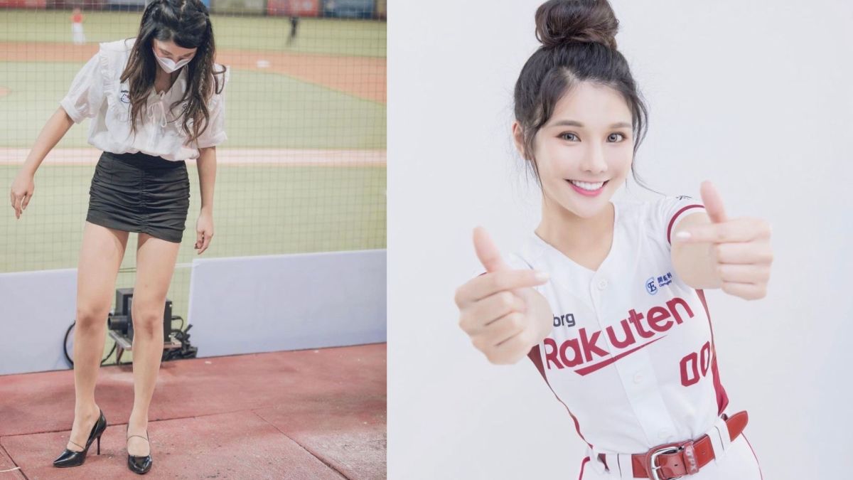 ▲琳妲正在球場上應援，沒想到高跟鞋竟然插進軟墊中。（圖／擷取自琳妲IG）