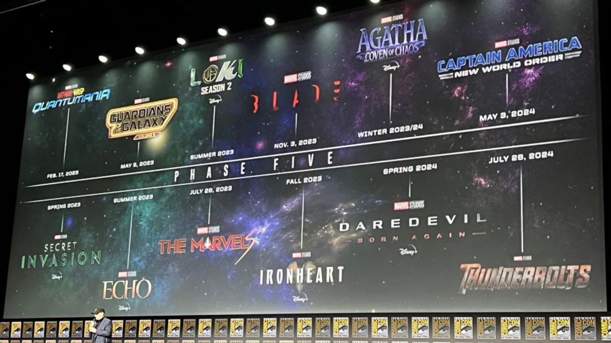 ▲漫威於台灣時間24日公布宇宙第五階段的所有計畫，總共6部電影、6部影集。（圖／推特@therealsupes）