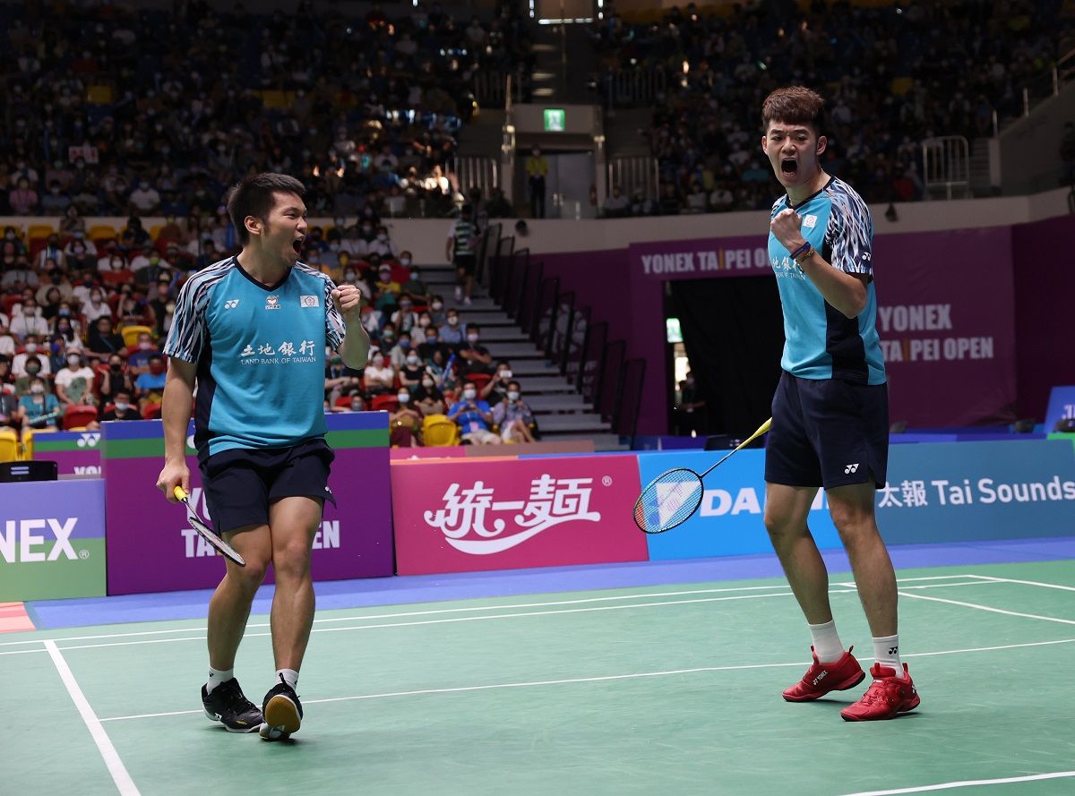 ▲超級500系列澳洲羽球公開賽開始進行，「麟洋配」李洋／王齊麟以21:16、16:21、21:17晉級16強。（圖／大會提供）