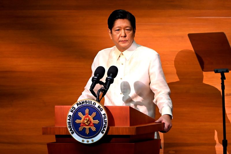▲菲律賓總統小馬可仕25日發表任內首次國情咨文。（圖／美聯社／達志影像）