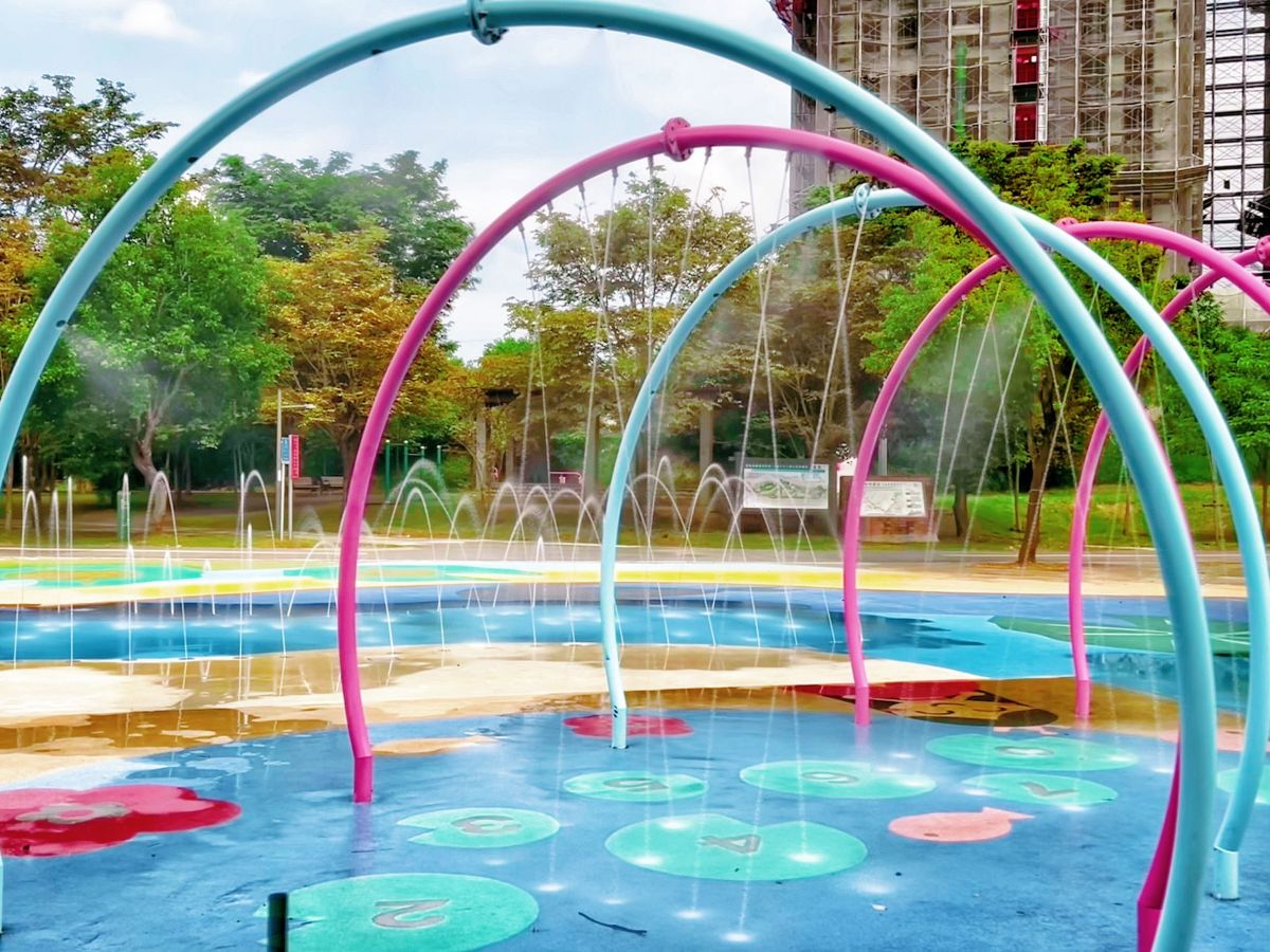 ▲潭雅神綠園道終點中科公園廣場「夏日戲水區」(圖／觀旅局提供2022.7.26)