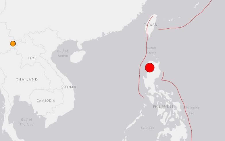 ▲菲律賓今天上午發生強烈地震，美國地質局偵測到規模為7.1。（圖／翻攝美國地質局）