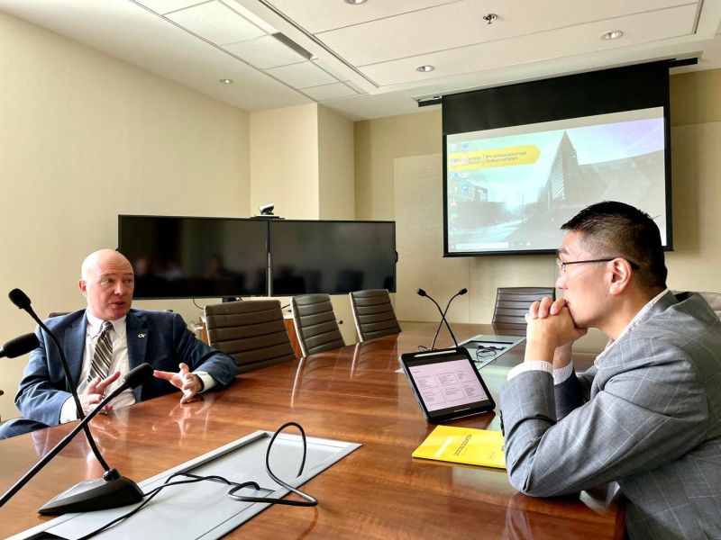 ▲謝國樑與喬治亞理工學院副校長等人進行長期溝通，希望透過產學中心成立讓基隆國際能見度、學術水平能更邁進一大步。（圖／謝國樑提供）