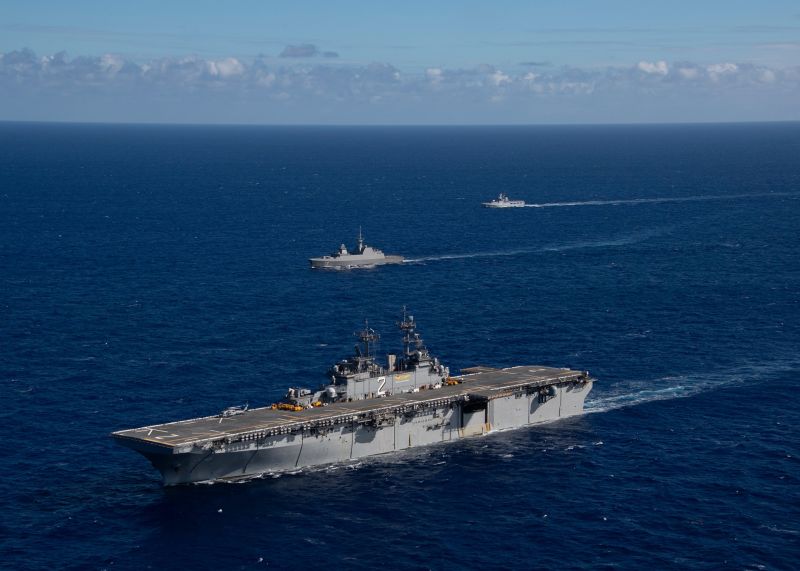▲艾塞克斯號兩棲攻擊艦，擔任這次環太平洋2022演習兩棲部隊反攻的海上指揮部。（圖／美國海軍提供）