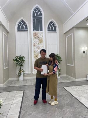 陳柏惟與愛情長跑多年的女友在美國完婚。 ▲陳柏惟與愛情長跑多年的女友在美國完婚。(圖/讀者提供)