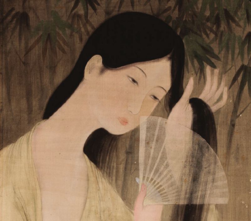 ▲蘇富比於7月首度於越南舉辦展覽，獲得熱烈迴響。此為展出作品之一：黎譜，持扇女子，水墨、水粉、絹本，約 1940 年代，37×30 cm。（圖／蘇富比提供）