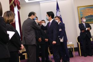 副總統賴清德今日上午接見「思考日本安全保障議員之會」訪台團。 ▲副總統賴清德今日上午接見「思考日本安全保障議員之會」訪台團。(圖/總統府提供)