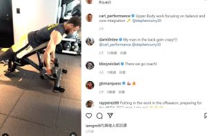 NBA／Curry練肌肉　大鬍子甩贅肉
