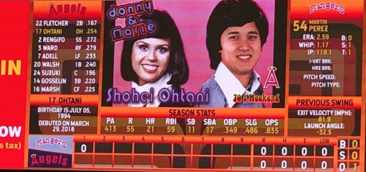 ▲大谷復古電視大螢幕。（圖／取自日本體育報）