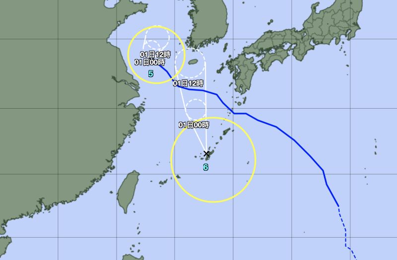 ▲今年第6號颱風「翠絲」生成，根據日本氣象廳預估，未來會逐漸往北移動，對台灣陸地天氣沒有影響。（圖／翻攝日本氣象廳官網）