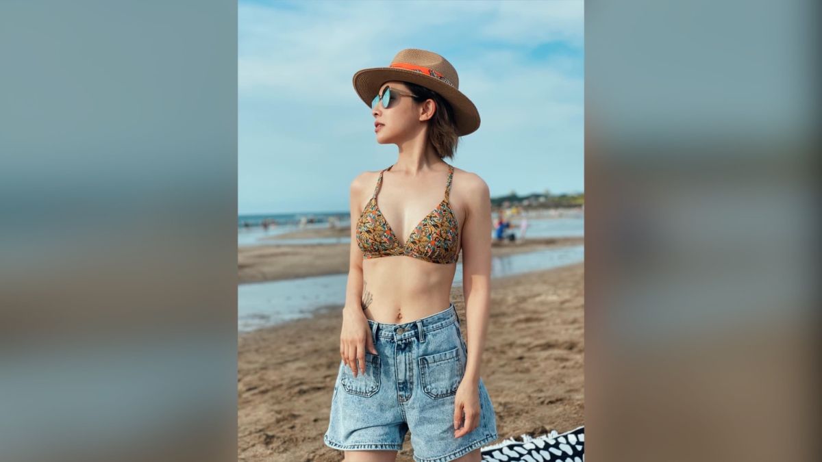 ▲吳婉君大曬比基尼辣照，與粉絲分享。（圖／翻攝自吳婉君臉書）