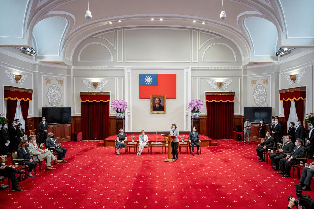 ▲蔡英文與裴洛西訪團一行於總統府會面。（圖／總統府提供）