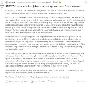 ▲原PO現在獲得一份新工作以及更好的待遇,他也感謝律師老闆的賞識。(圖/翻攝《Reddit》) ▲原PO現在獲得一份新工作以及更好的待遇,他也感謝律師老闆的賞識。(圖/翻攝《Reddit》)