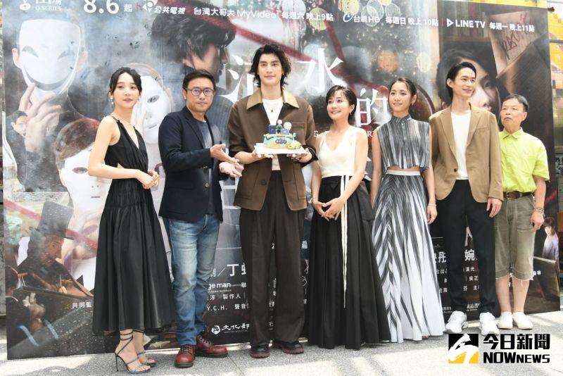 ▲左起李沐、導演廖士涵、羅宏正、陳婉婷、林映彤、黃河、王小棣出席《滴水的推理書屋》首映會。（圖／記者林調遜攝）