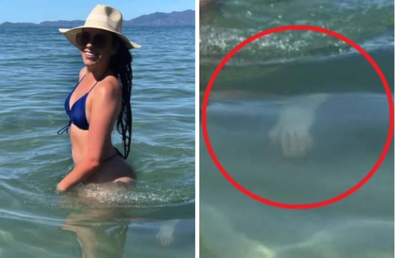 ▲20歲的澳洲少女西切特在社群媒體上PO出自己於海灘遊玩時，拍到的奇怪照片，引發熱議。（圖／翻攝自澳洲新聞網）