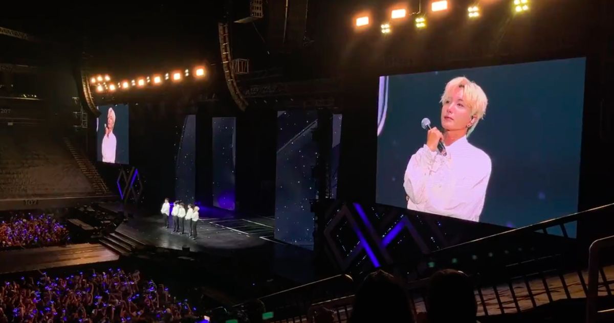 ▲SJ因銀赫爸爸過世取消馬尼拉的演出，鞠躬跟粉絲致歉。（圖／Twitter）