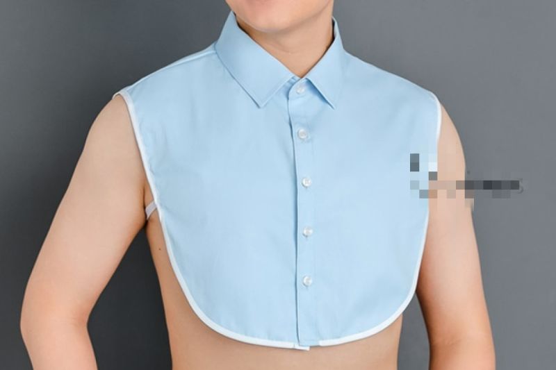 ▲日本推出一款「Y字襯衫」，以減少布料為目的，穿在西裝外套內可以解熱。（圖／翻攝自rakuten.co.jp）