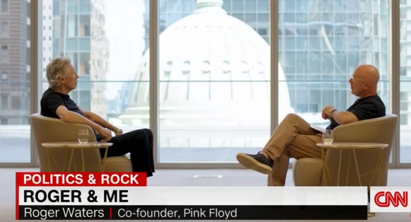 ▲Pink Floyd創始人兼成員羅傑沃特斯與CNN主持人對談。(圖/翻攝自推特)