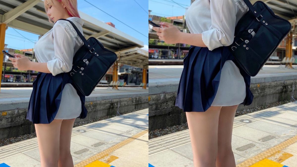 ▲泥泥學姐還原漫畫情節。（圖／janie153cm IG）