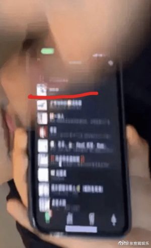 ▲吳磊直播時無意間暴露了自己手機聊天APP的畫面。（圖/取自東方網娛樂微博）
