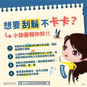 食藥署分享,刮鬍子避免受傷的小秘訣。(圖/取自《TFDA 化粧品安全使用》) ▲食藥署分享,刮鬍子避免受傷的小秘訣。(圖/取自《TFDA 化粧品安全使用》)