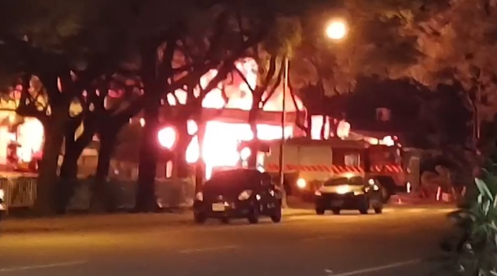 ▲南投中興新村10日晚間傳出火警（圖／翻攝畫面）