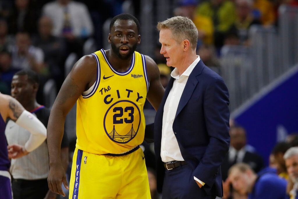 ▲Draymond Green和Steve Kerr。（圖／美聯社／達志影像）