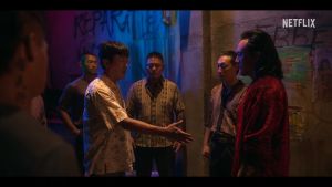 ▲台、韓影帝河正宇(左)、張震在《毒梟聖徒》中有精彩對手戲。(圖/Netflix) ▲台、韓影帝河正宇(左)、張震在《毒梟聖徒》中有精彩對手戲。(圖/Netflix)