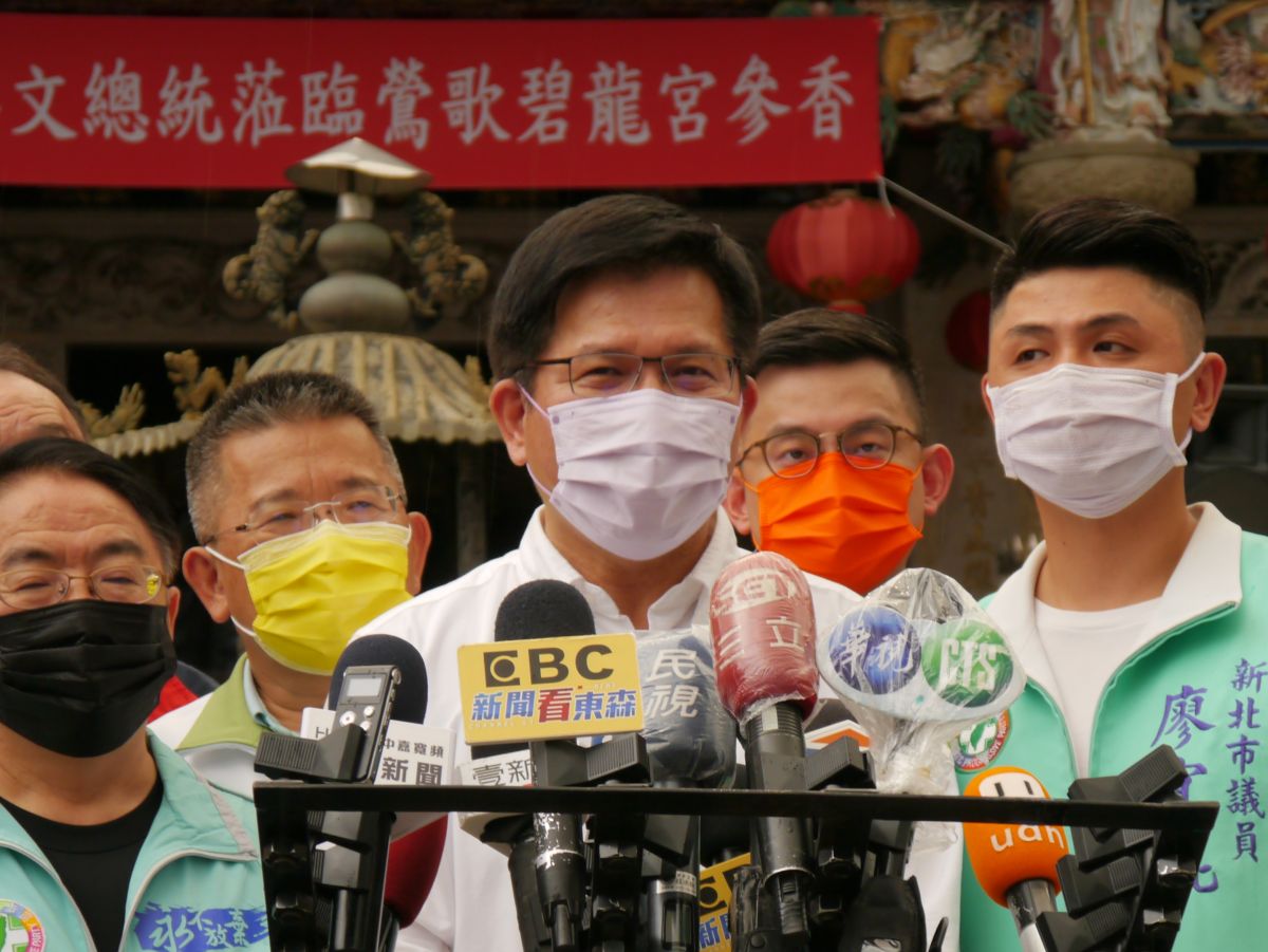 ▲面對林智堅退選桃園市長，林佳龍受訪表示民進黨勇於面對民意，競選團隊仍在，將調整隊形後加速前進。（圖／記者吳嘉億攝，2022.08.12）