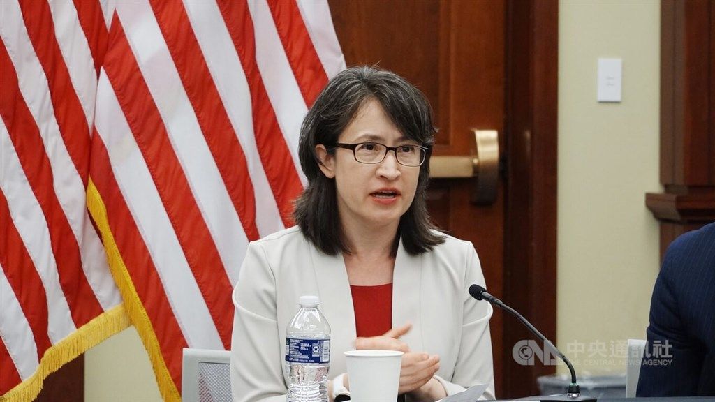 ▲美國眾議院議長裴洛西本月初率團訪台，中國發動戰狼外交宣傳戰，企圖影響美國輿論。駐美代表蕭美琴7天密集接受5家美媒專訪，駁斥中國謬論，爭取國際支持。（圖／中央社）