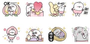 ▲免費貼圖「PEACH JOHN × 美白兔」。(圖/取自LINE) ▲免費貼圖「PEACH JOHN × 美白兔」。(圖/取自LINE)