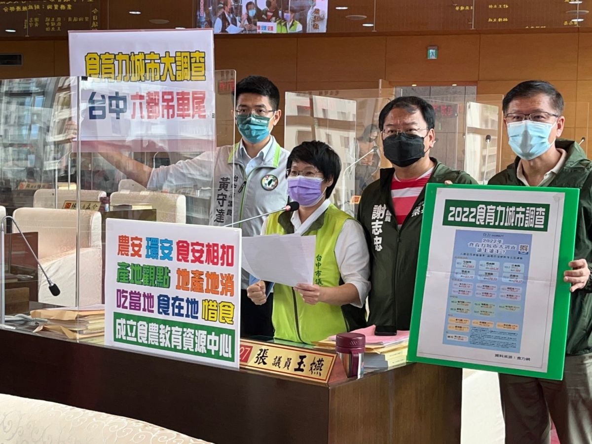 ▲議員質詢指出，今年「食育力城市大調查」台中是六都吊車尾，批台中是龜兔賽跑中的兔子(圖／柳榮俊攝2022.8.16)