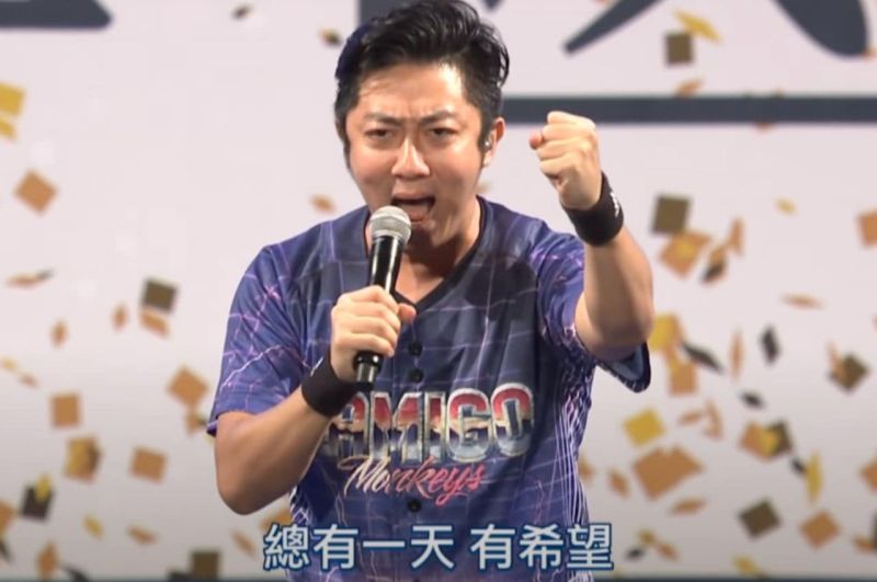 ▲艾成2018年領軍「87樂團」曾到高雄，為高雄的青年朋友創作了《作伙作夢》這首歌。（圖／翻攝自韓國瑜臉書）