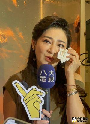 王彩樺談到艾成時淚崩。(圖/記者吳雨婕攝, 2022.08.21) ▲王彩樺談到艾成時淚崩。(圖/記者吳雨婕攝, 2022.08.21)